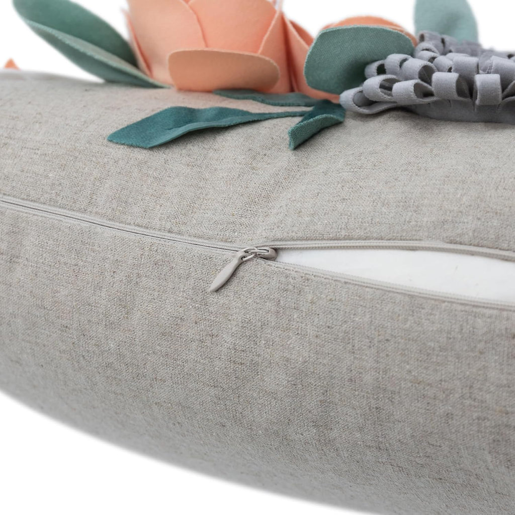 VG|3dflower-d-peach-pink|Decorative 3D Flower Throw Pillow Covers