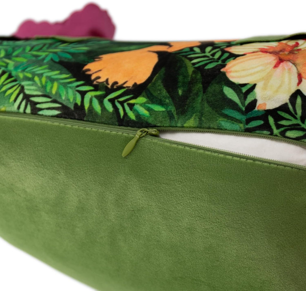 Tiger Throw Pillow Covers, Green Burgundy