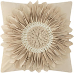 VG|white-tan-velvet|3D Sunflowers Throw Pillow Cover Wine Red