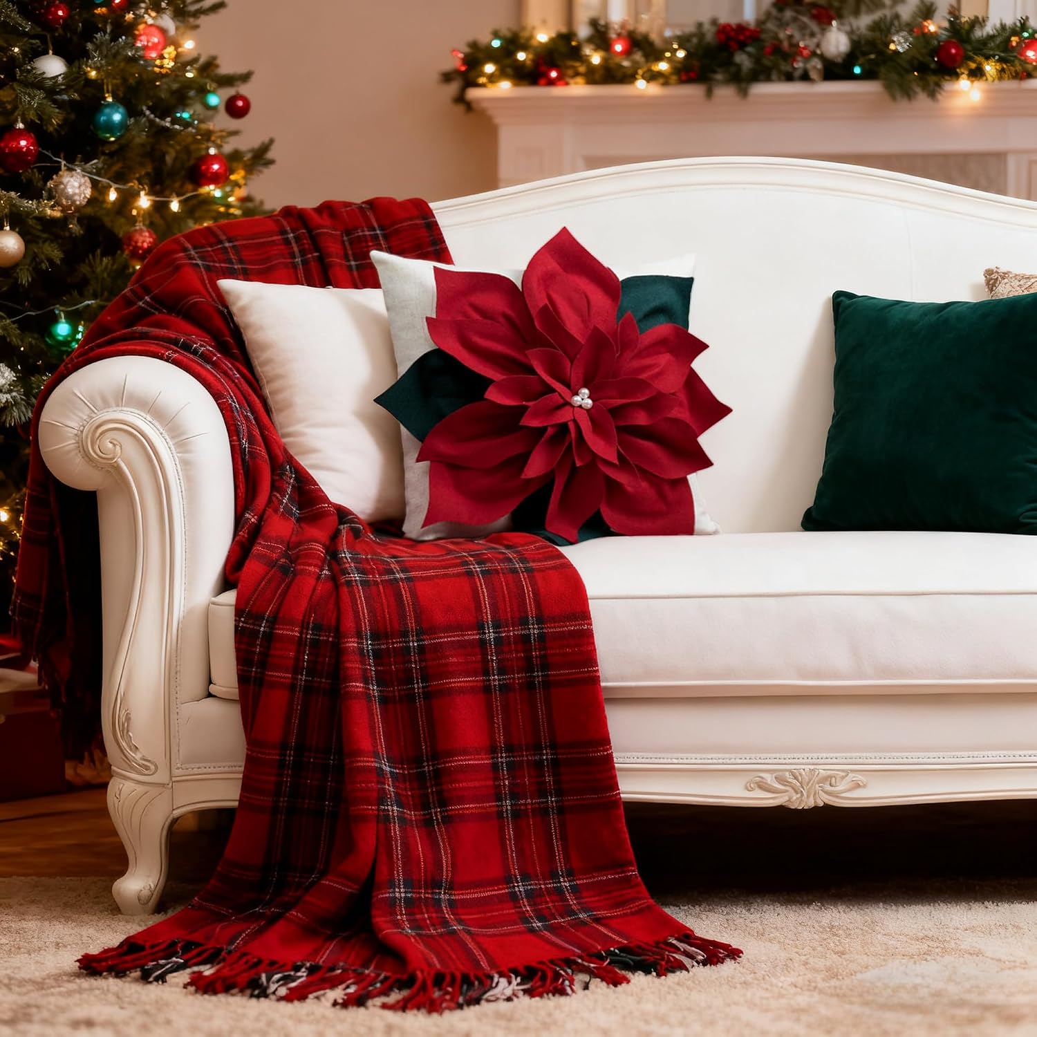 Luxury 3D Flower Throw Pillow Cover
