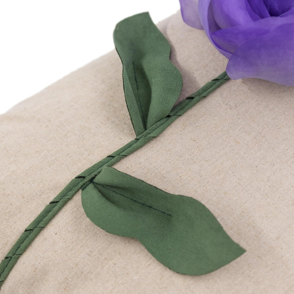 VG|purple|Yarn Rose Throw Pillow Cover
