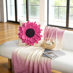 VG|hot-pink|Decorative 3D Flower Throw Pillow Cover Creamy