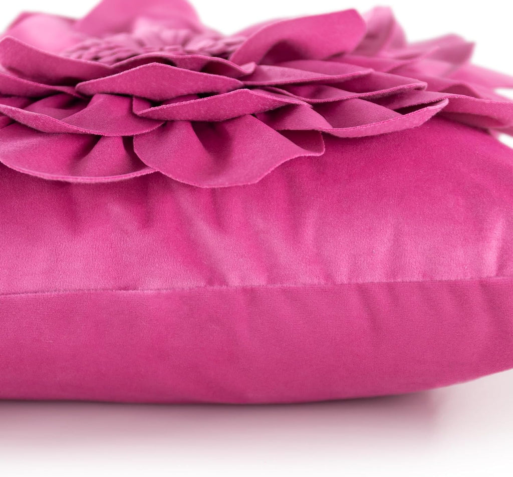 VG|fuchsia|3D Flower Throw Pillow Covers