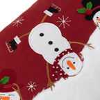 Christmas Throw Pillow Cover Applique Santa Claus Pillow Case Embroidery Cushion Cover for Festive Sofa Couch Living Room Bed Home Decor Christmas Red