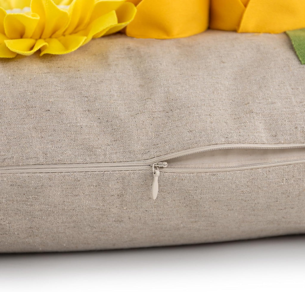 Vintage Yellow Sunflower Throw Pillow Cover