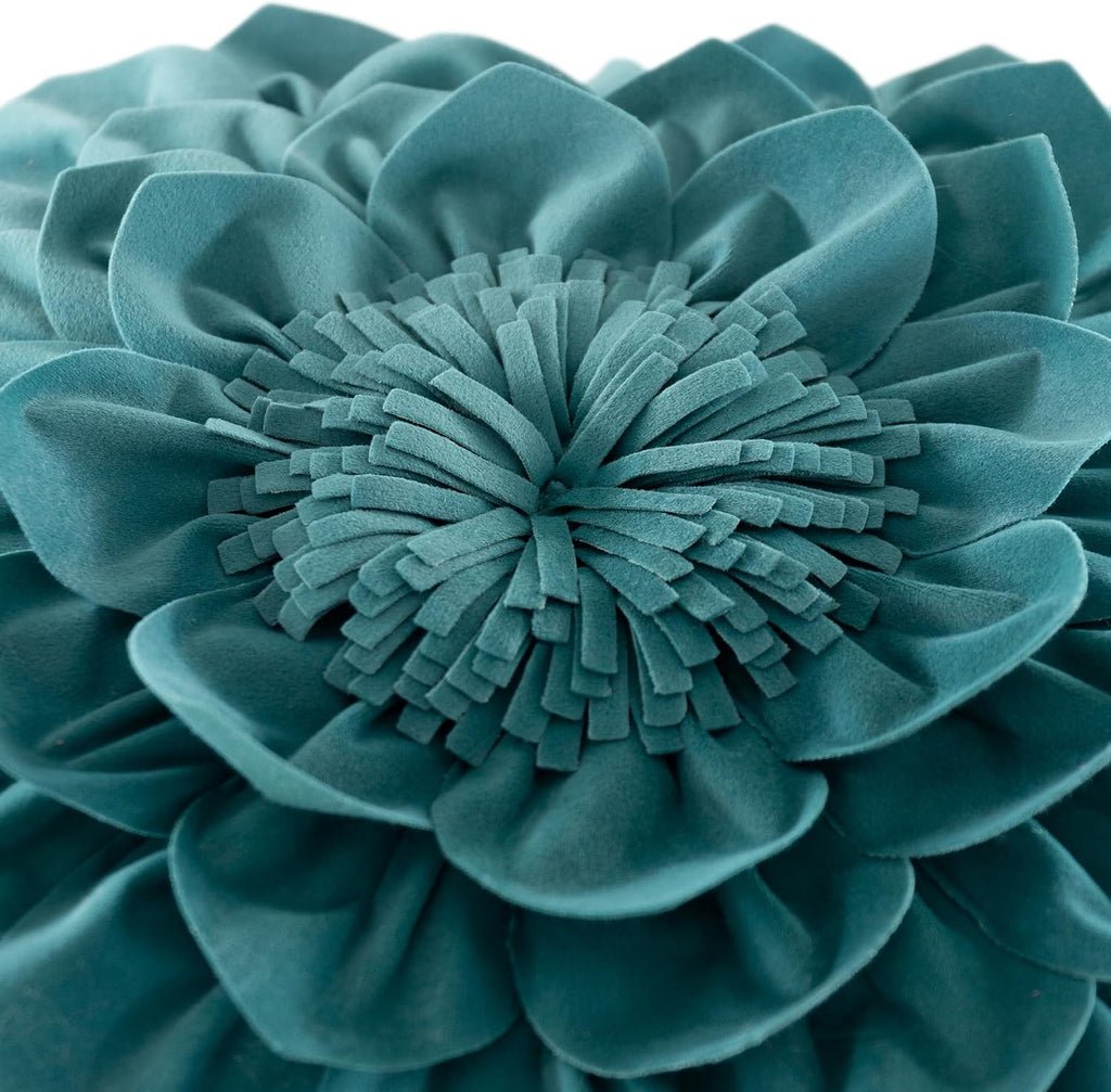 VG|teal-green|3D Flower Throw Pillow Covers