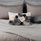 VG|grey|3D Flower Throw Pillow Cover