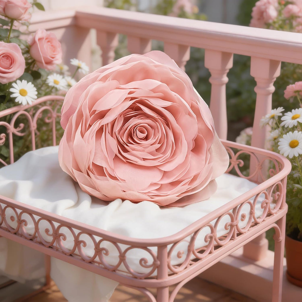 VG|peach-pink|3D Flower Throw Pillow Cover
