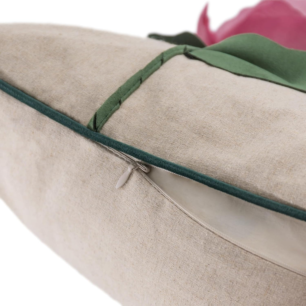Yarn Rose Throw Pillow Cover