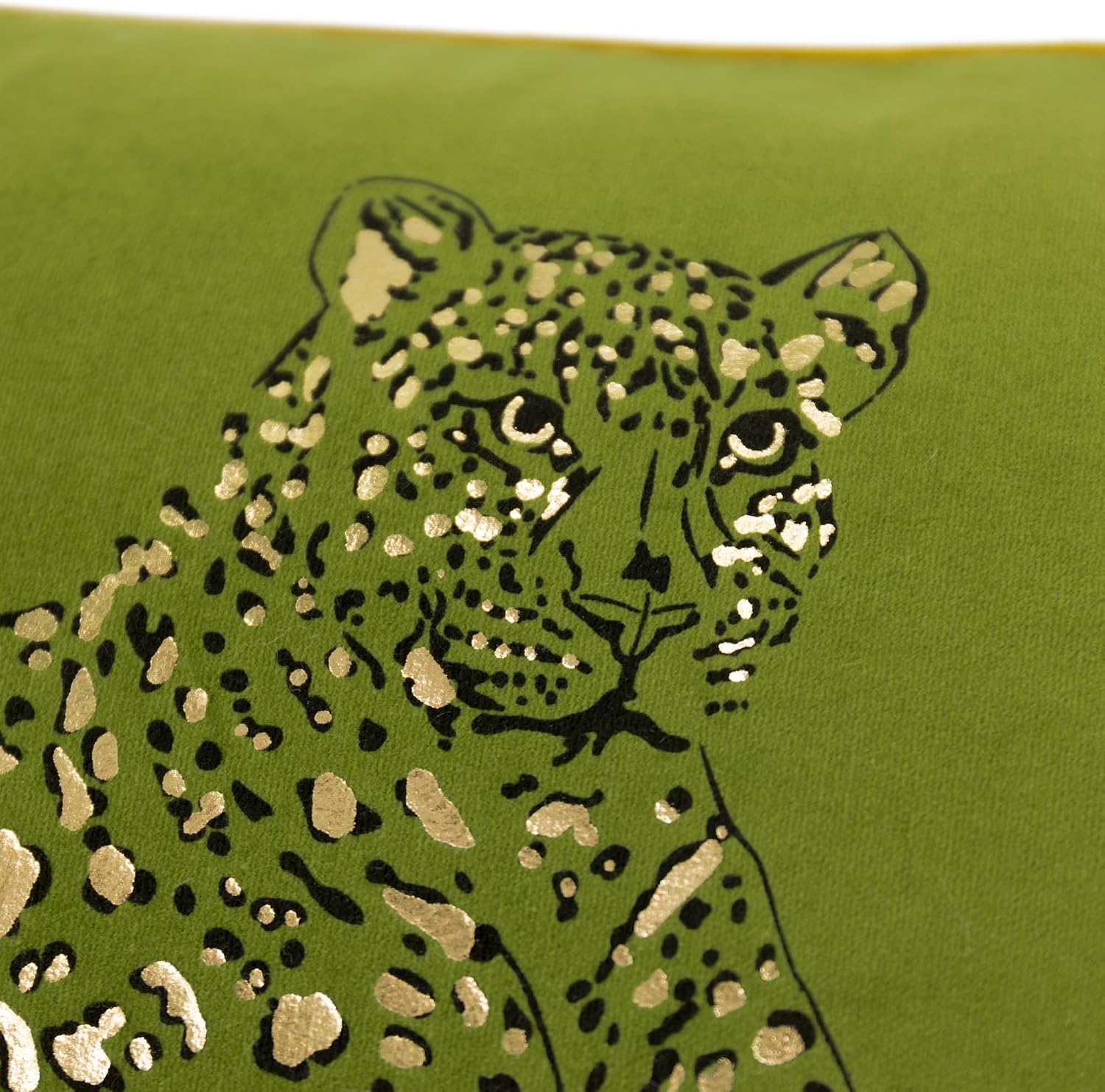 VG|green|Leopard Print Throw Pillow Cover Decorative Velvet Cushion with Gold Foil Printing for Bed Couch Chair Car