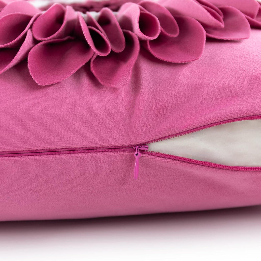 VG|red-fuchsia|3D Sunflowers Throw Pillow Cover Wine Red