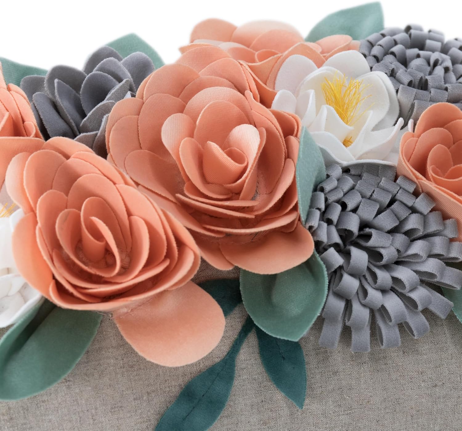 VG|3dflower-d-peach-pink|Decorative 3D Flower Throw Pillow Covers