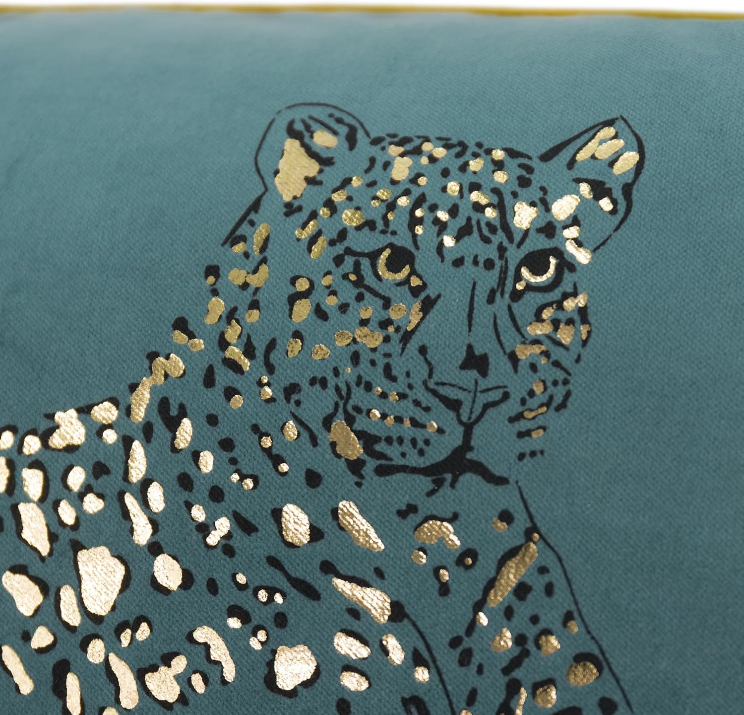 VG|teal-blue|Leopard Print Throw Pillow Cover Decorative Velvet Cushion with Gold Foil Printing for Bed Couch Chair Car