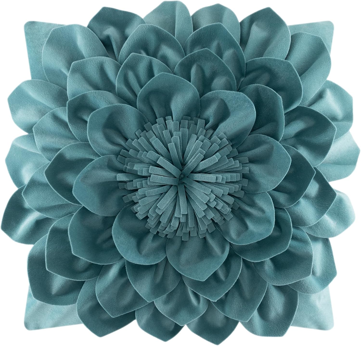 3D Flower Throw Pillow Covers - Teal Green