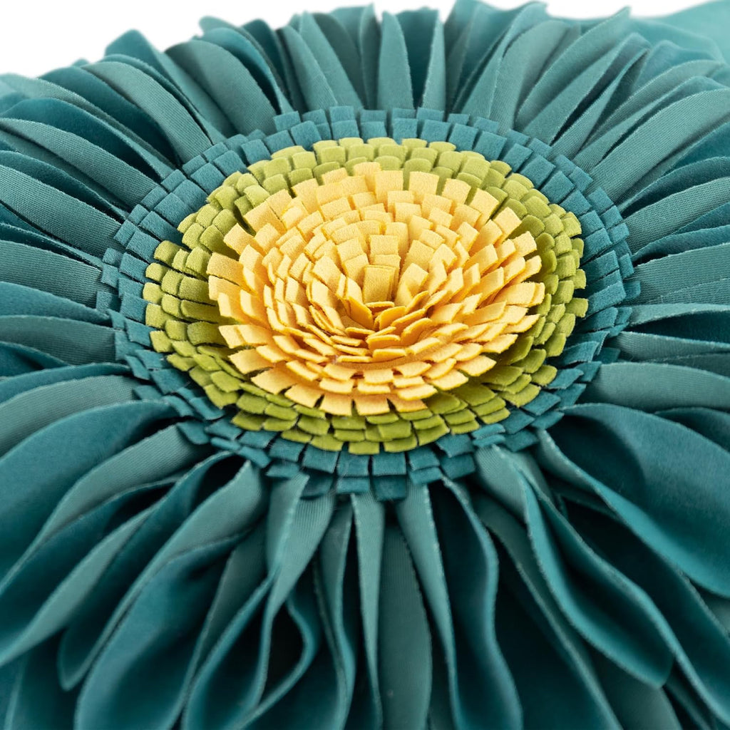 VG|green-teal-green|3D Sunflowers Throw Pillow Cover Wine Red