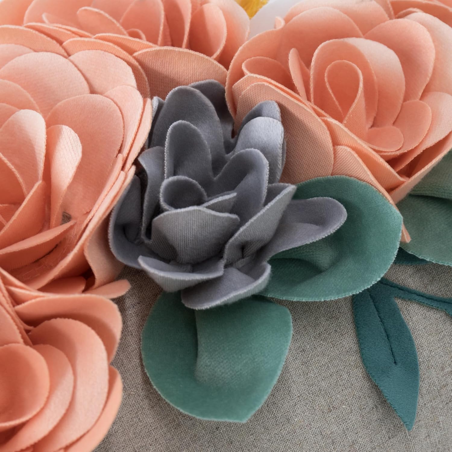 VG|3dflower-d-peach-pink|Decorative 3D Flower Throw Pillow Covers