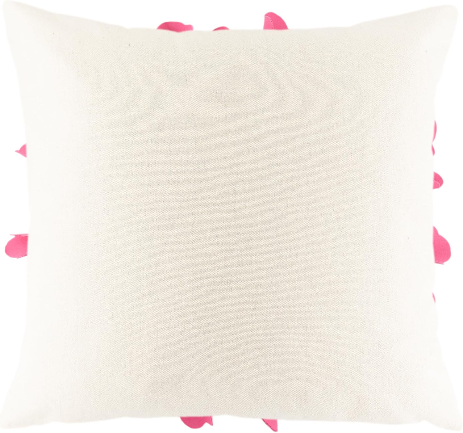 VG|hot-pink|Decorative 3D Flower Throw Pillow Cover Creamy