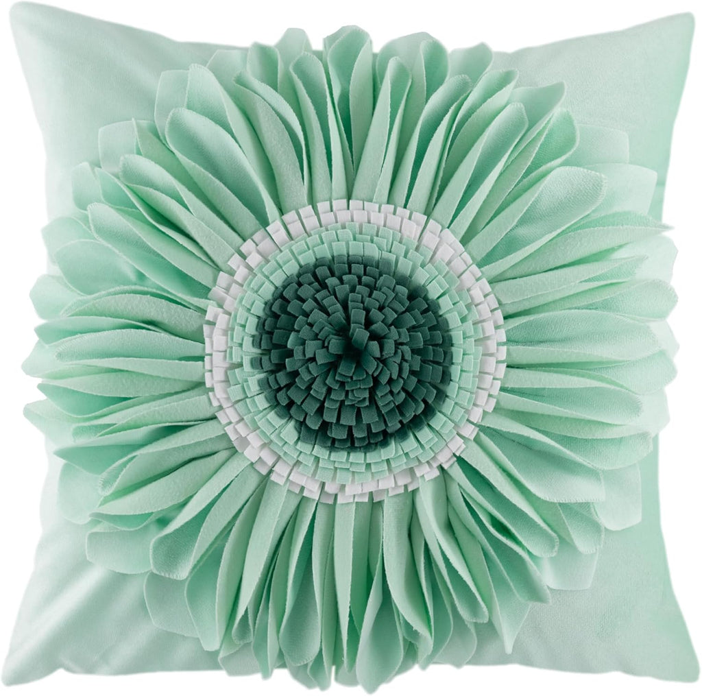 VG|green-mint-green|3D Sunflowers Throw Pillow Cover Wine Red