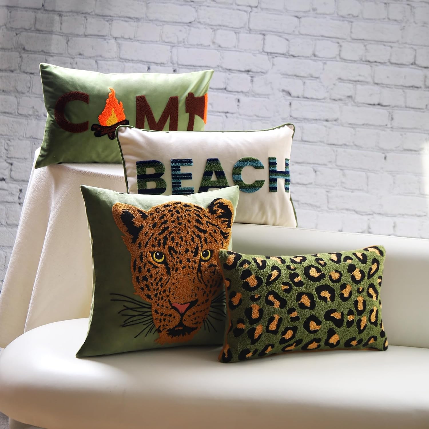 Embroidered Decorative Throw Pillow Cover