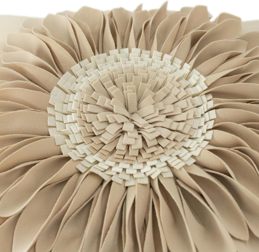 VG|white-tan-velvet|3D Sunflowers Throw Pillow Cover Wine Red