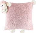 Faux Fur 3D Sheep Throw Pillow Cover - Pink
