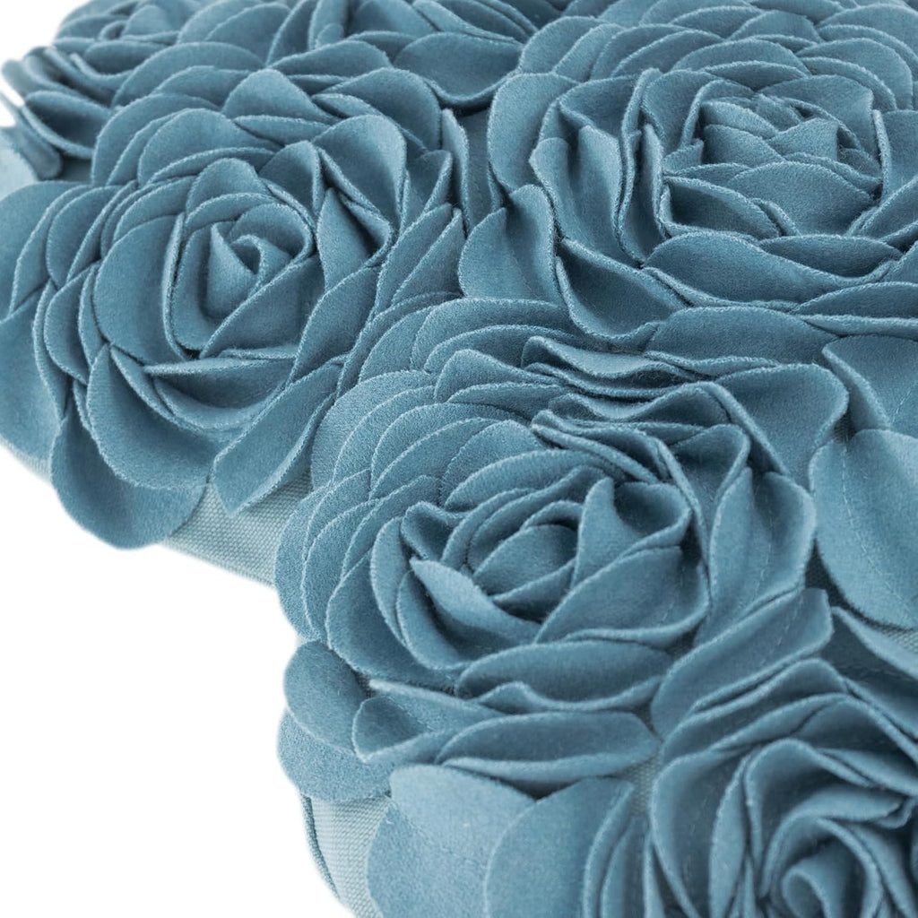 VG|teal-blue|Heart Flower Throw Pillow Covers