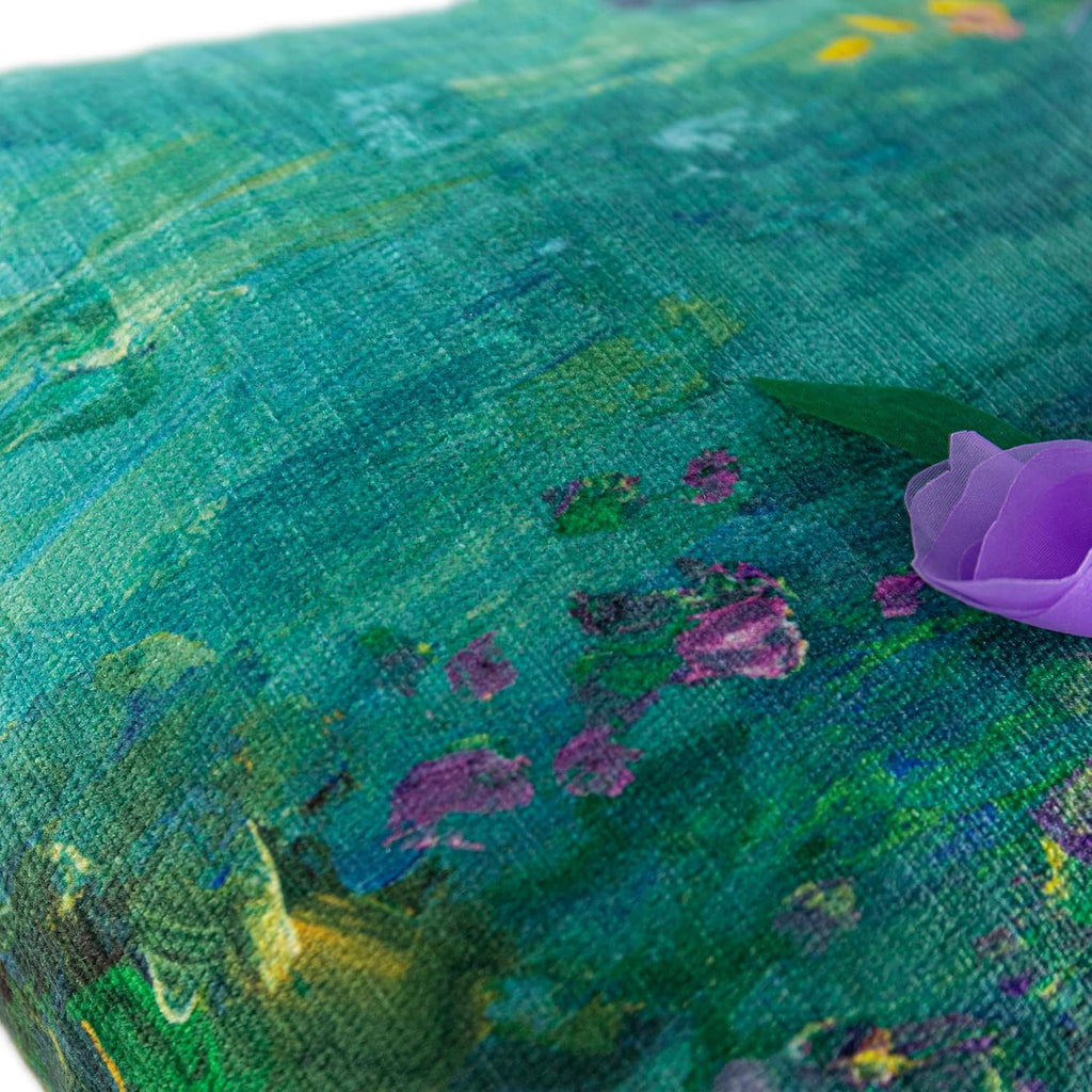 Purple Vintage Flower Throw Pillow Cover