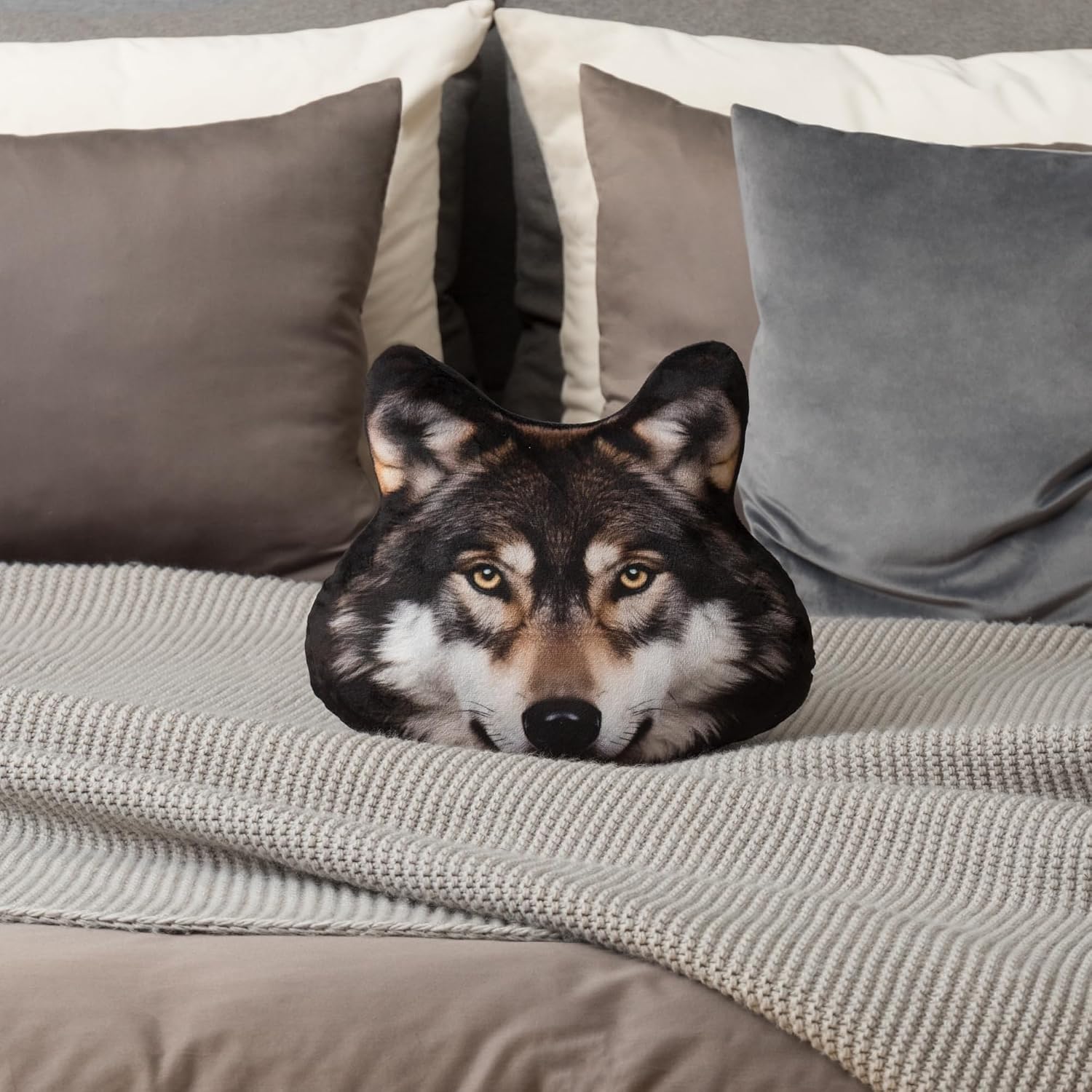 3D Dog Throw Pillow Cute Animal Pillow Decorative Cushion for Sofa Bedroom Couch Chair