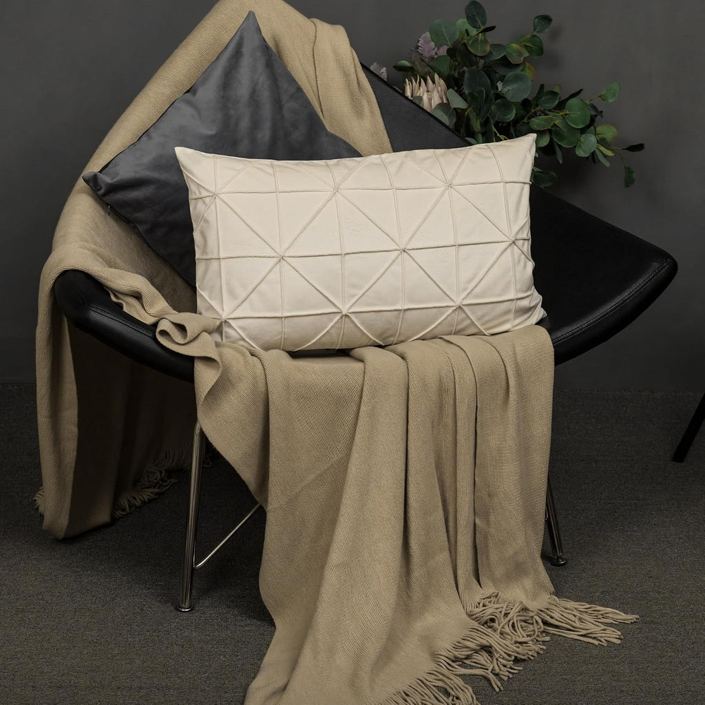 VG|creamy-white|Velvet Pillow Cover