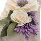VG|cream-purple|3D Flower Throw Pillow Cover