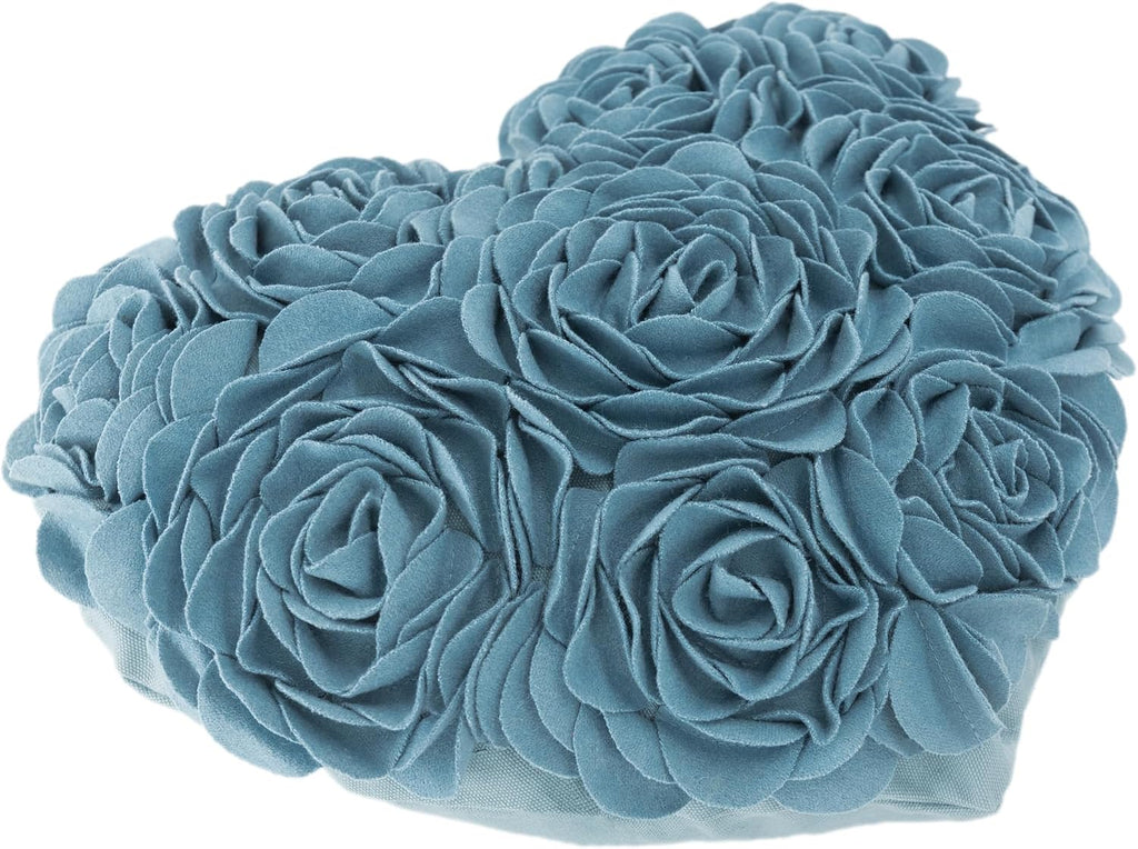 VG|teal-blue|Heart Flower Throw Pillow Covers