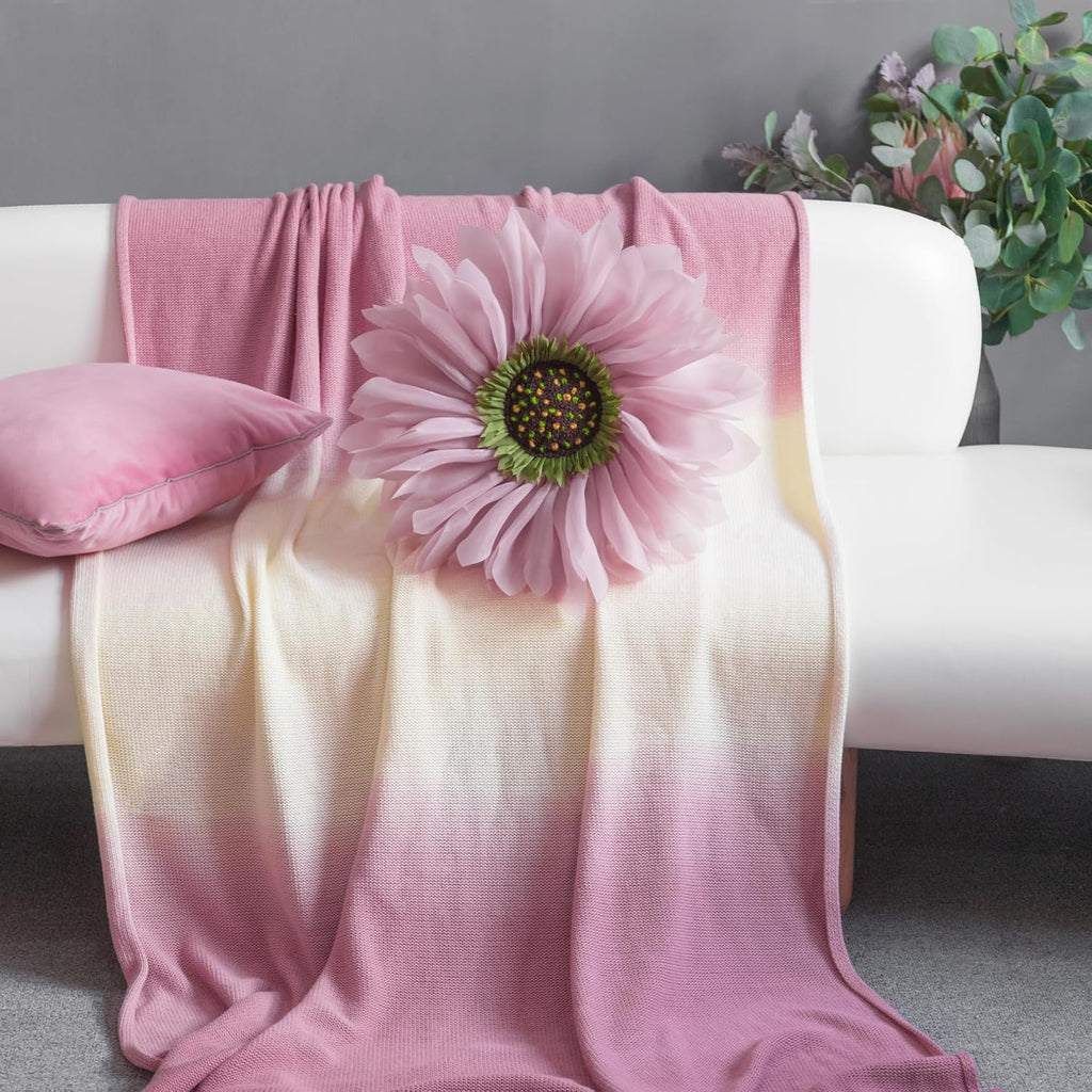 3D Flower Throw Pillow Cover Decorative Round Daisy Shaped Cushion Floral Pillowcase for Bed Sofa Couch Living Room