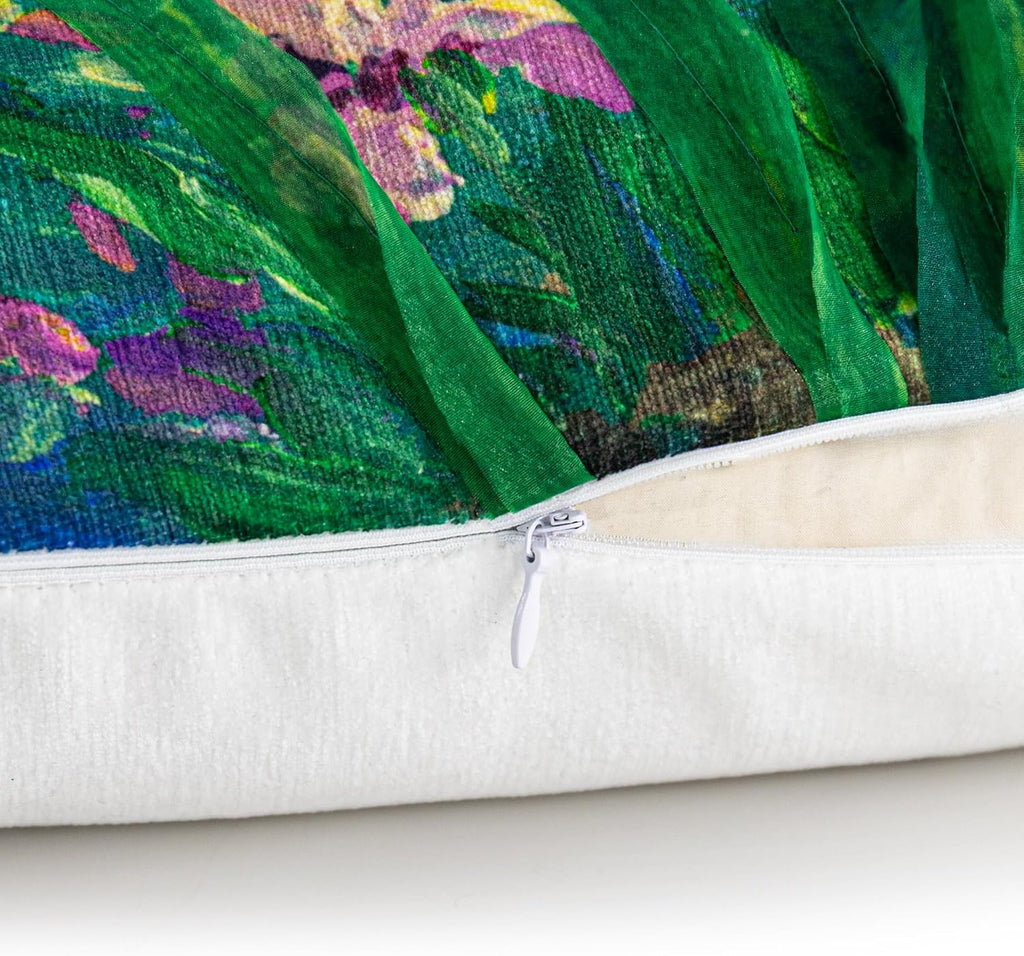 Purple Vintage Flower Throw Pillow Cover