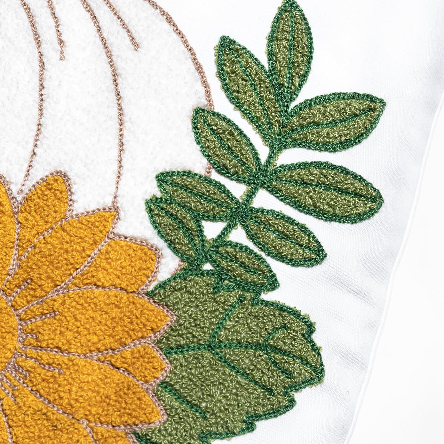 Fall Floral Pumpkin Embroidered Throw Pillow Cover