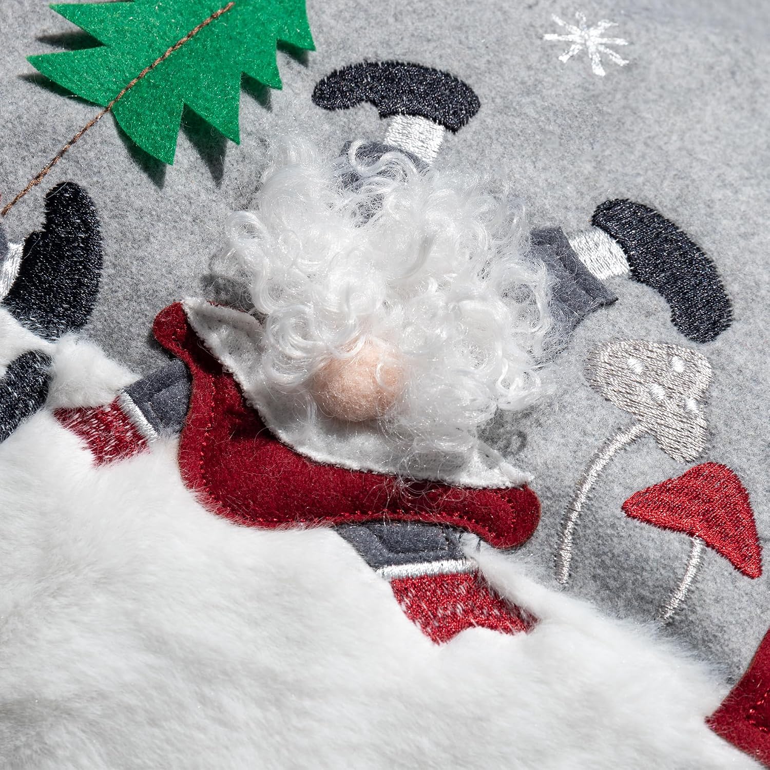 VG|5santa-gray|Decorative Christmas Santa Gnome Throw Pillow Cover Holiday Design
