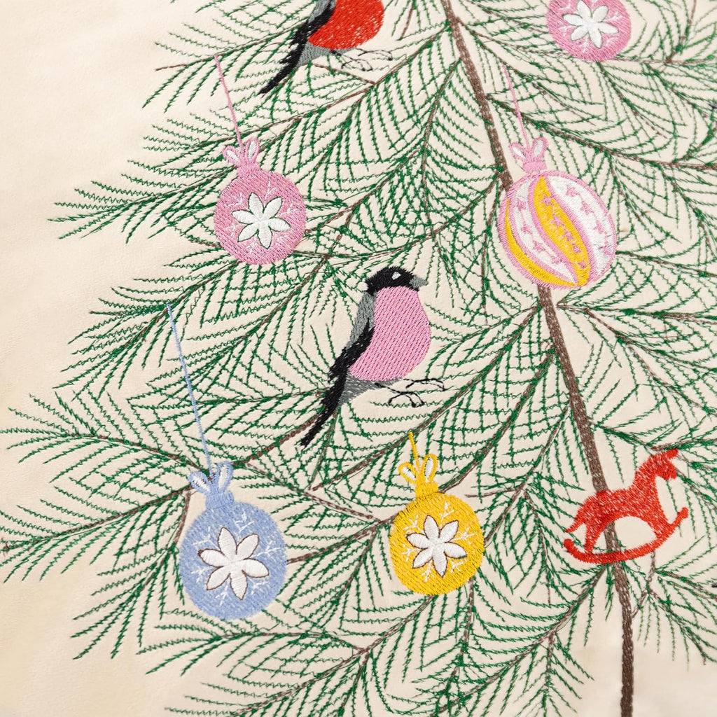 Christmas Tree Embroidered Throw Pillow Covers Accent Pillowcases Christmas Decorations for Indoor Couch Bed Living Room Home Xmas Holiday Decor