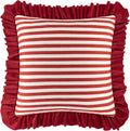 Lace Red Stripes Throw Pillow Cover - Default Title