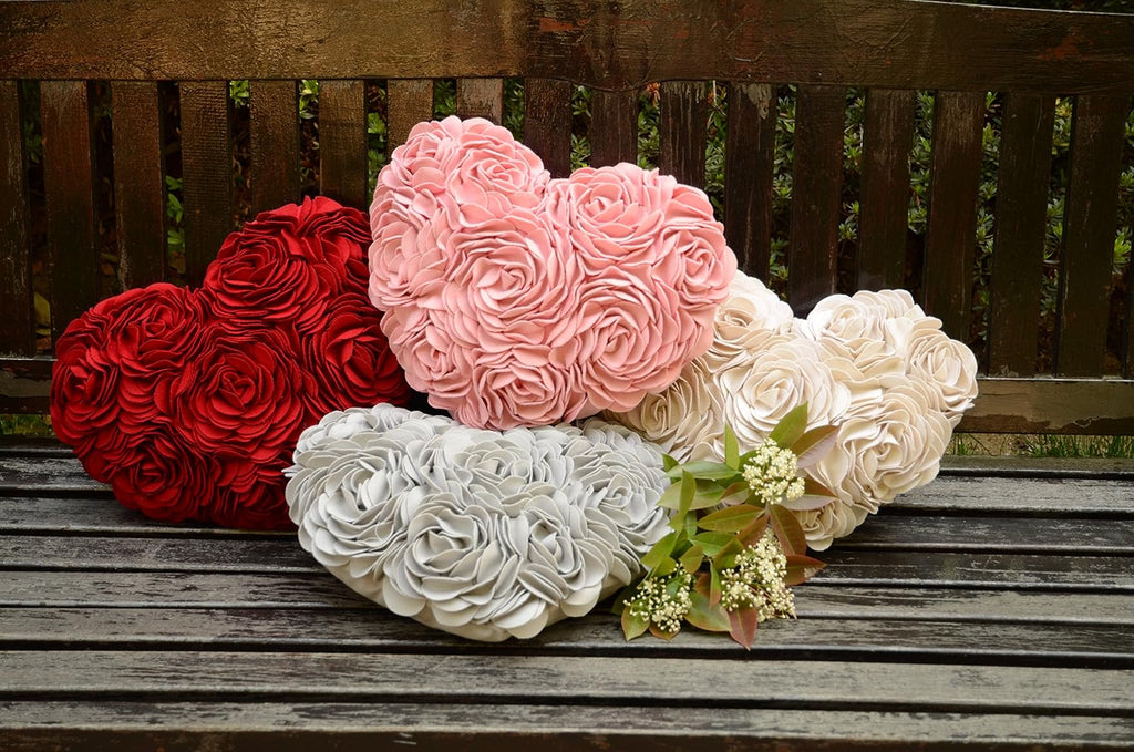 Heart Flower Throw Pillow Covers