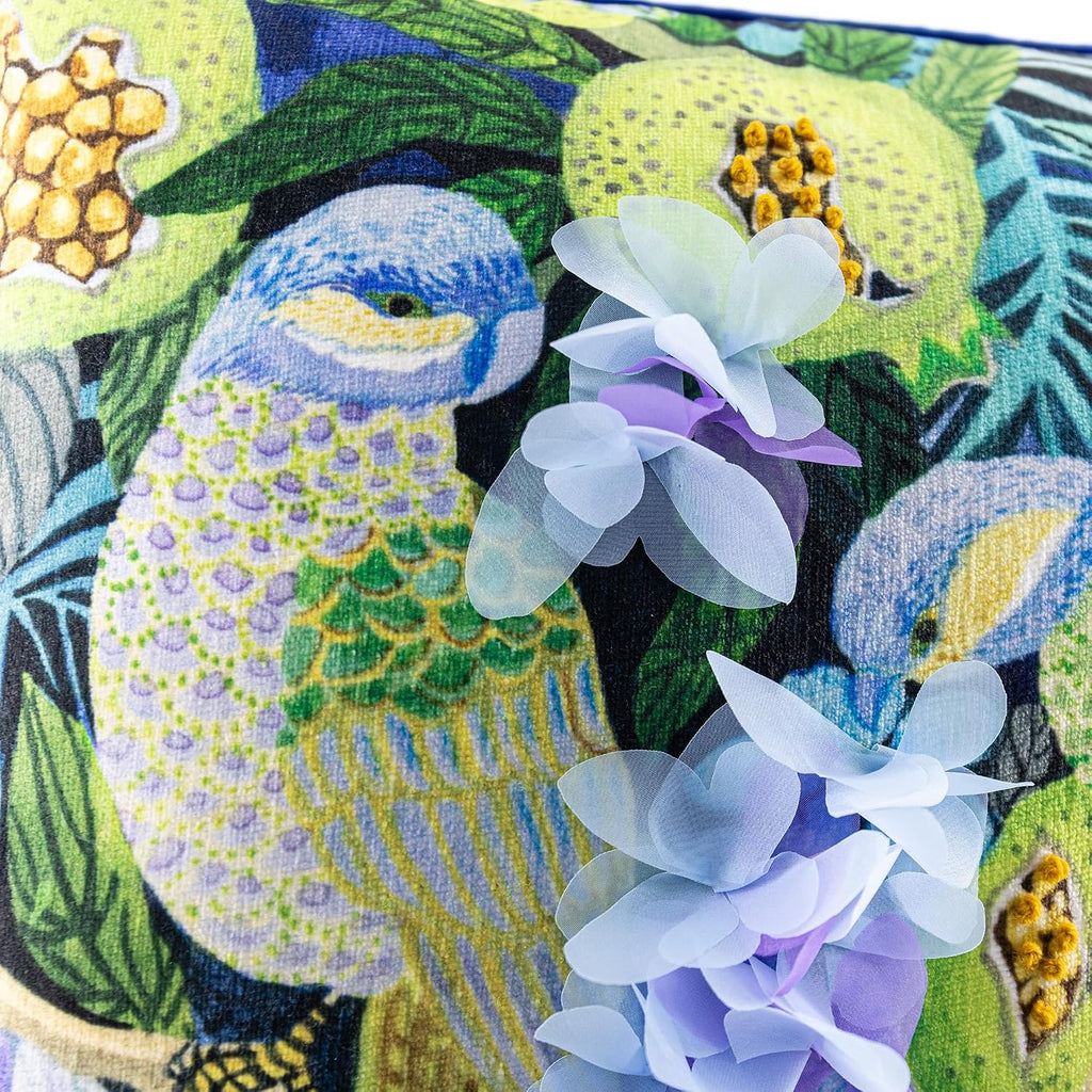 Green Parrot Throw Pillow Cover