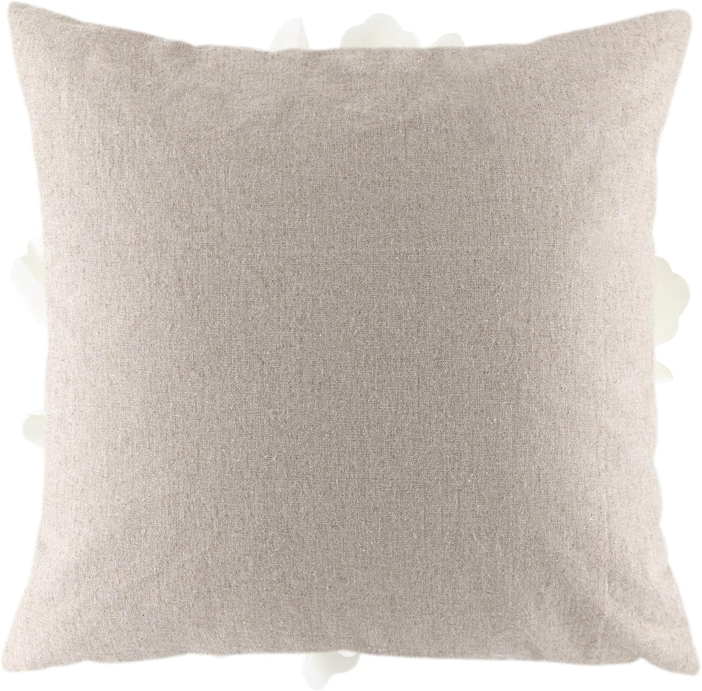 Decorative 3D Flower Throw Pillow Cover Creamy