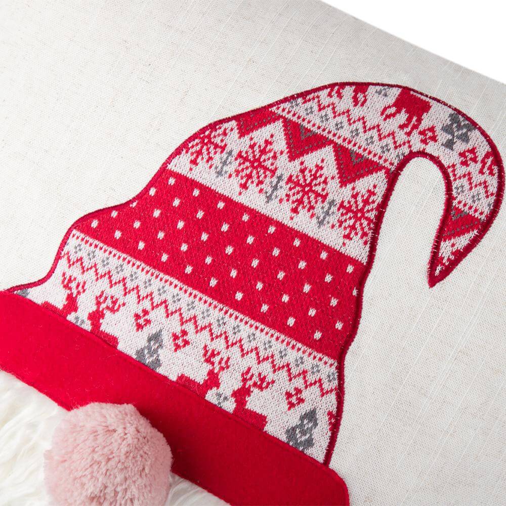 Embroidery Christmas Gnomed Pillow Case