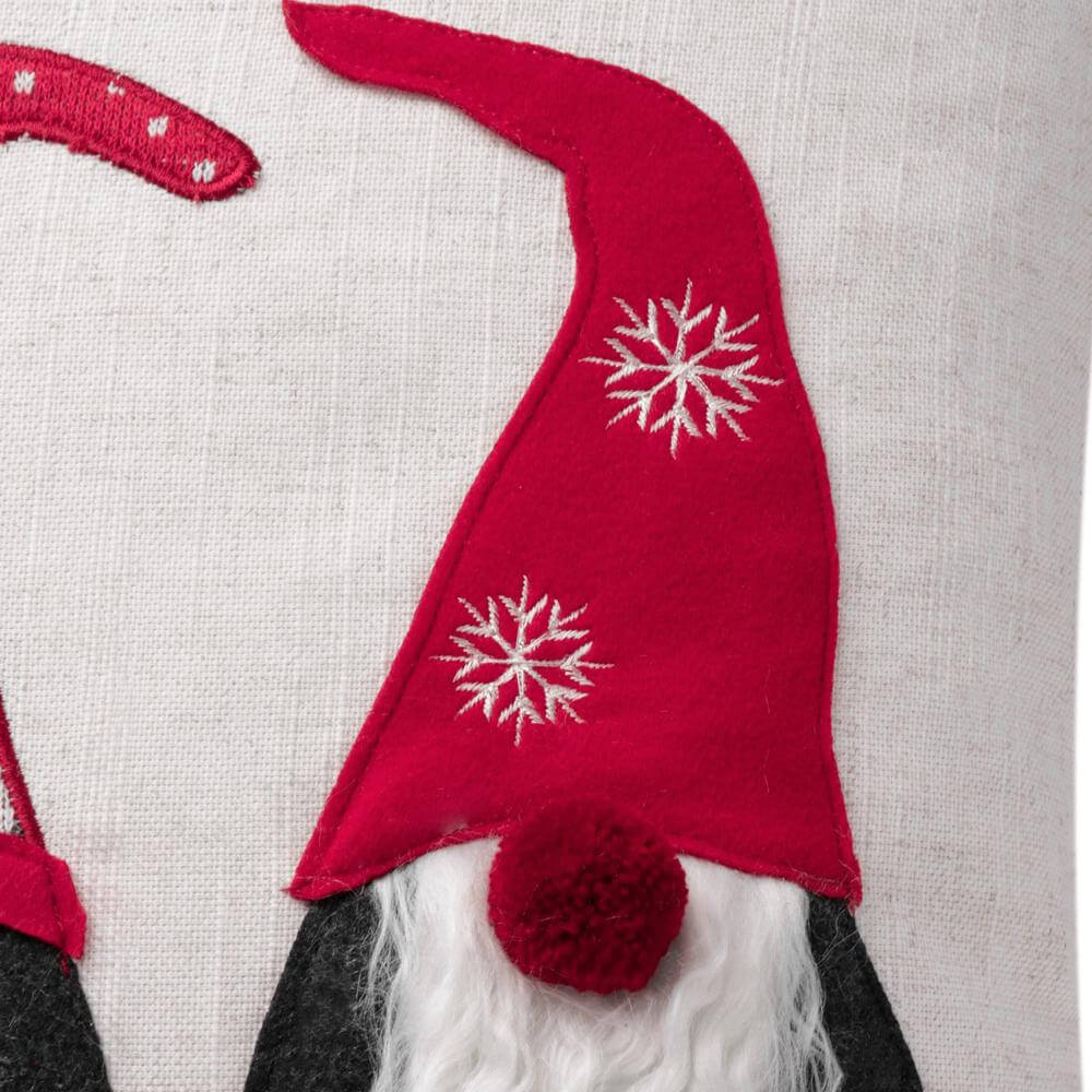 Embroidery Christmas Gnomed Pillow Case