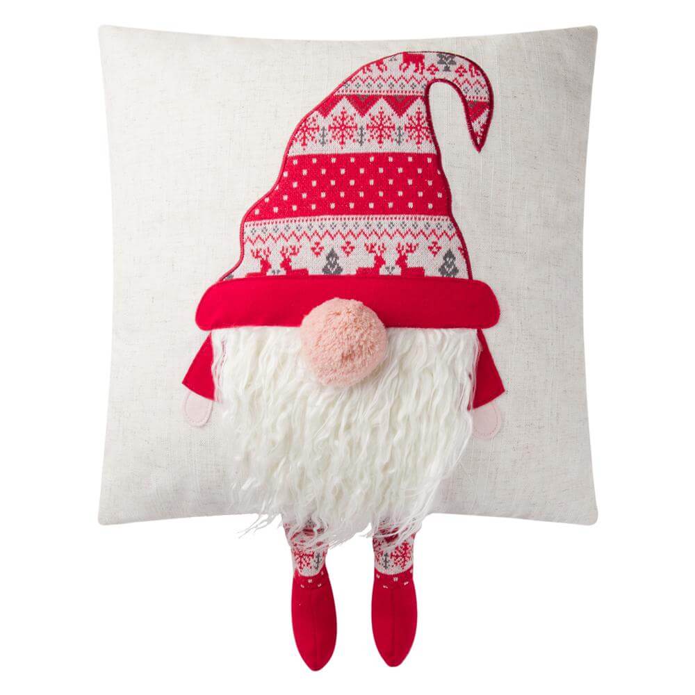 Embroidery Christmas Gnomed Pillow Case