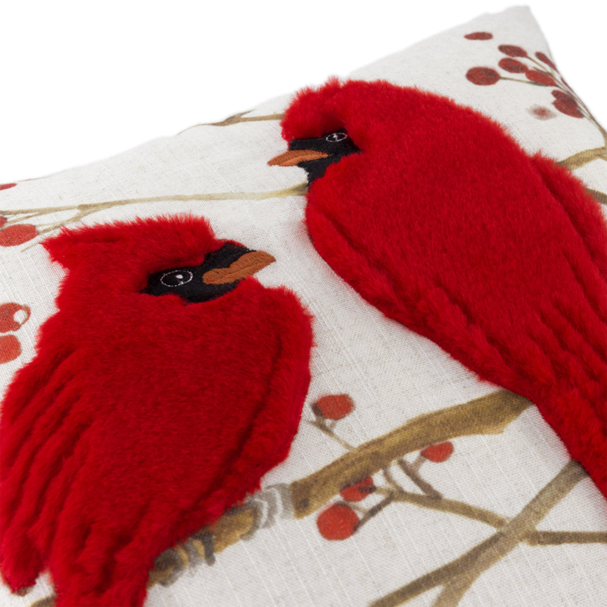 Christmas Cardinals Throw Pillow Cover – 18 × 18 in