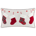 Christmas Stockings Applique Lumbar Pillow Cover – 12 × 20 in