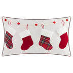 Christmas Stockings Applique Lumbar Pillow Cover – 12 × 20 in