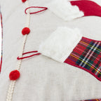 Christmas Stockings Applique Lumbar Pillow Cover – 12 × 20 in